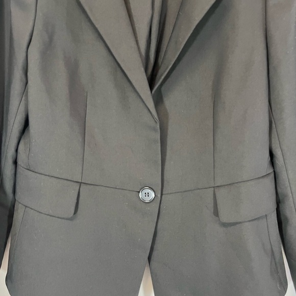 Ann Taylor Single Button Blazer Black Peplum Hem Office Career Wear Size 6 - Picture 4 of 10